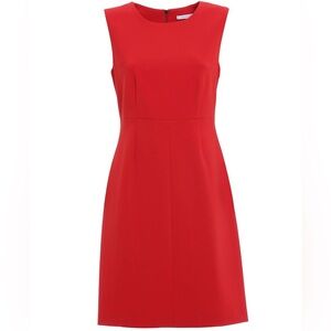 DvF DIANE VON FURSTENBERG Carrie Sheath Vibrant Red Mini Dress Side Pockets Sz 4